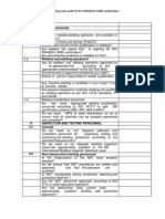 Gap Audit for Iso 3834 Tsr