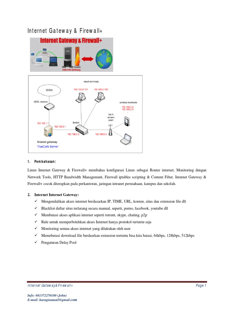 Linux Internet Gateway & Firewall Guide | PDF | Computers