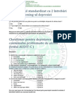 Chestionare Sanatatea Mintala Depresie Test AUDIT C