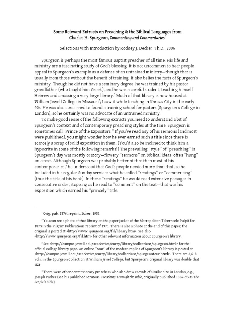 SpurgeonPreaching PDF PDF Charles Spurgeon Expository Preaching