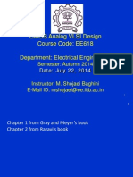 CMOS Analog VLSI Design Course Code: EE618 Department: Electrical Engineering