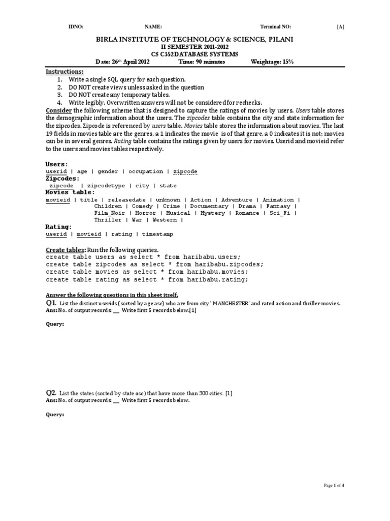 SQL Queries for Movie Database Analysis | PDF | Sql | Databases