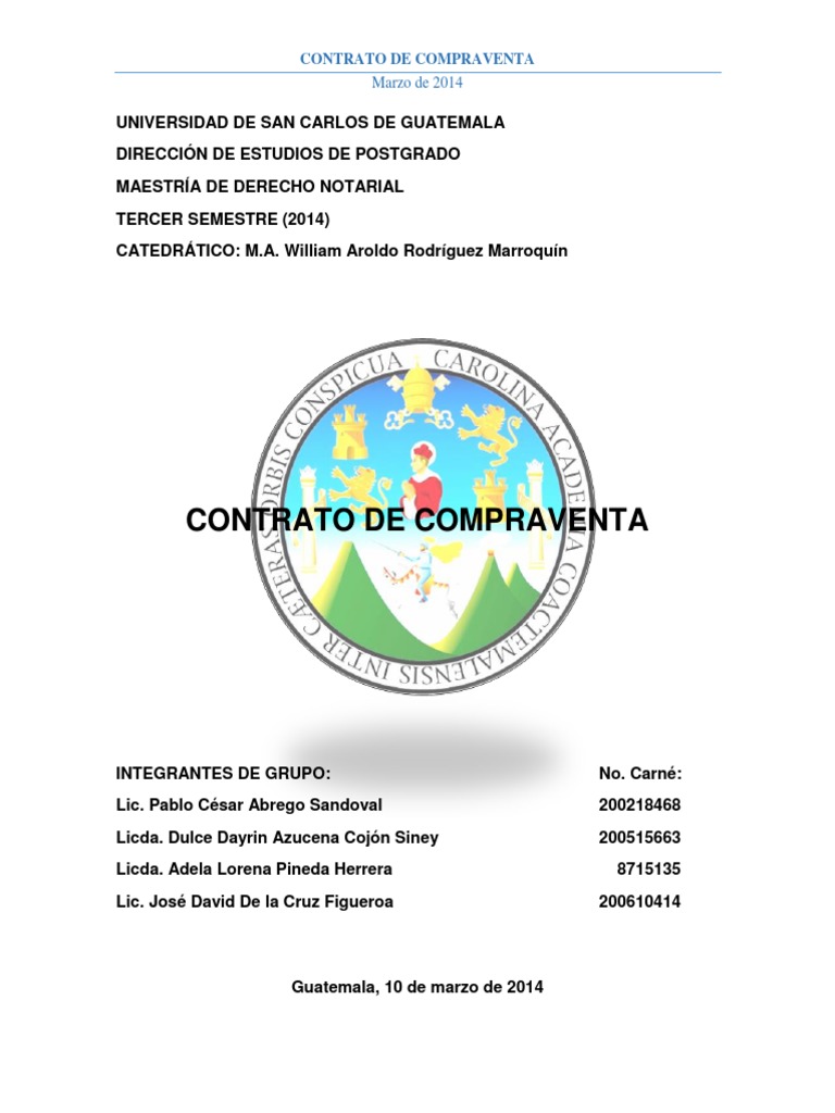 Contrato de Compraventa en Guatemala | PDF | Propiedad | Ley comparativa
