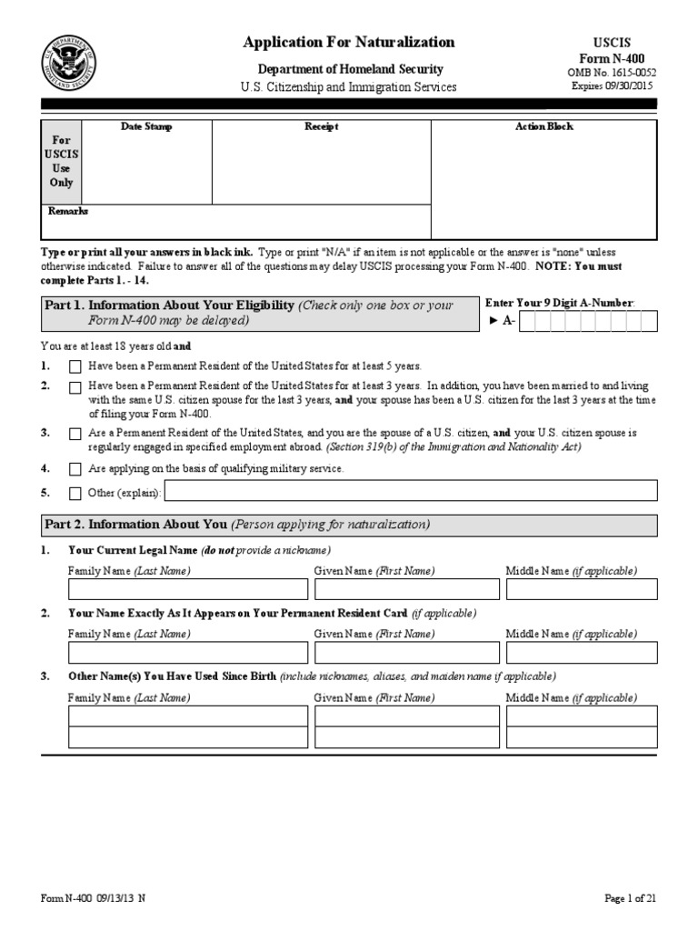N 400 Permanent Residence United States Race And Ethnicity