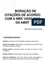 Elaboração de Citações de Acordo Com a Nbr 10520(Nego)