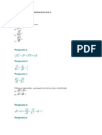 Exercícios de Matemática Parte II