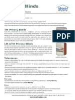 Blinds Tech Sheet