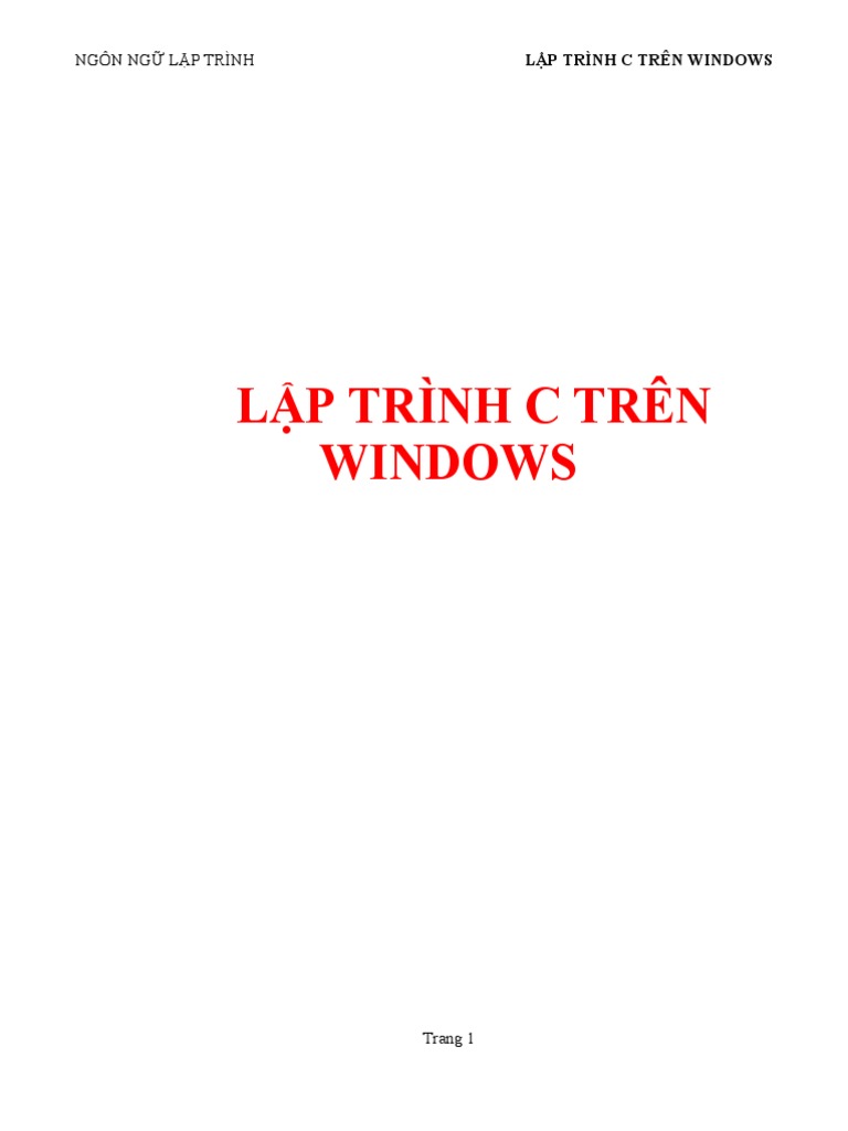 Lap Trinh CTren Windows | PDF