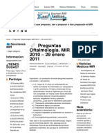 Preguntas Oftalmología. MIR 2010 - 29 Enero 2011 - EXAMEN MIR