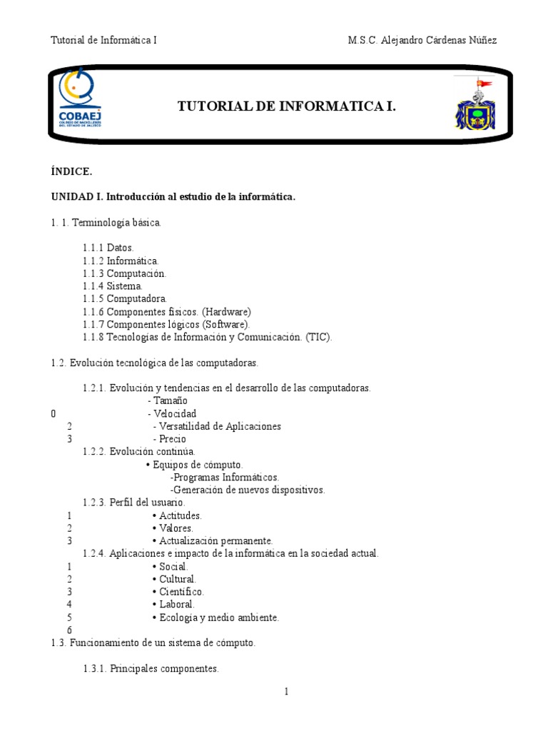 Tutorial de Informática I | PDF | Circuito integrado | Inteligencia ...