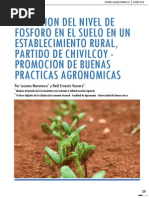 Niveles de Fosforo en El Suelo