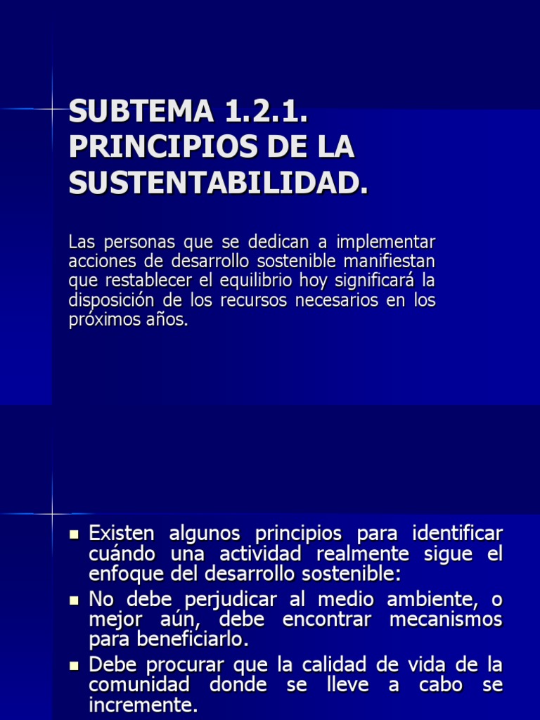 Principios de La Sustentabilidad | PDF | Desarrollo sostenible ...