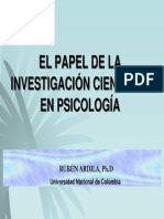 El Papel de La Investigación Científica en Psicología