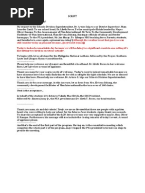 Emcee Script For Turn Over Ceremony Pdf