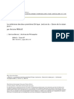 La Cohérence Des Deux Premières Critiques. Lecture Du Canon de La Raison Pure