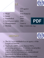 Org Type UN Agency Acronyms ILO Head Juan Somavía Status Active Established 1919 Nobel Peace Price 1969 Headquarters Geneva