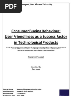 Download A Research Proposal - Consumer Buying Behaviour User Friendliness as a Success Factor in Technological Products by Tom Jacob SN23656152 doc pdf