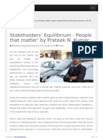 Stakeholders’ Equilibrium - People That Matter’ by Prateek N. Kumar