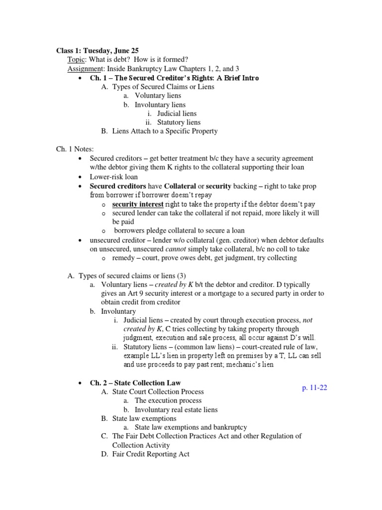 Bankruptcy Notes | Bankruptcy In The United States ...