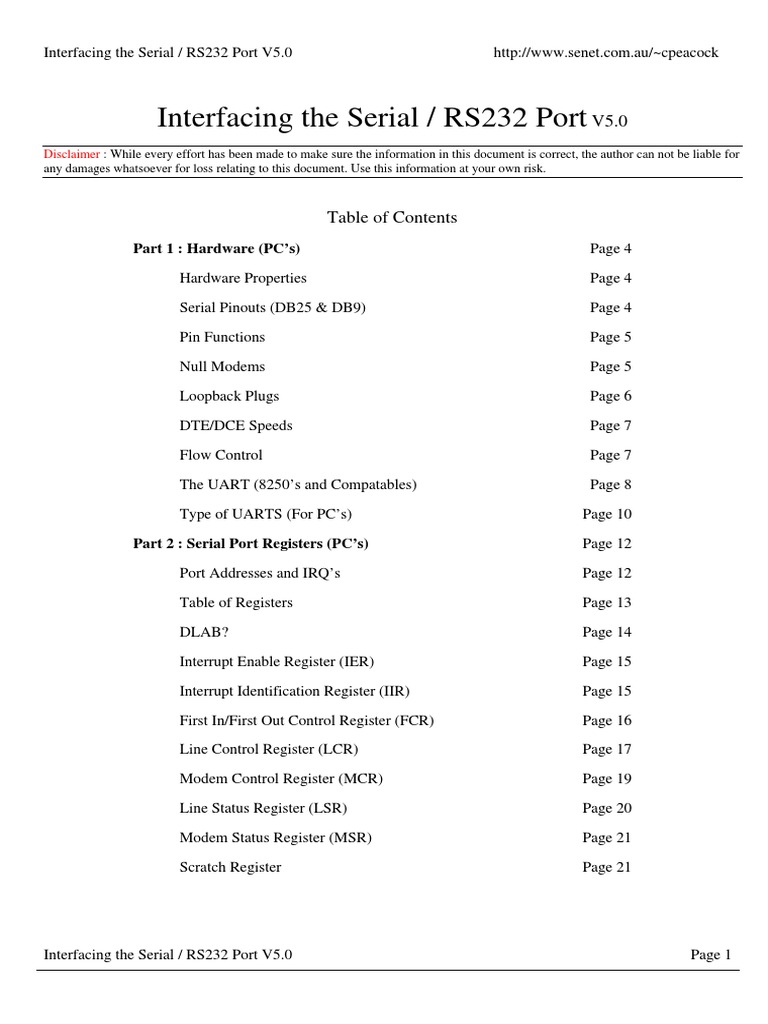 Interfacing The Serial Port | PDF | Modem | Digital Electronics