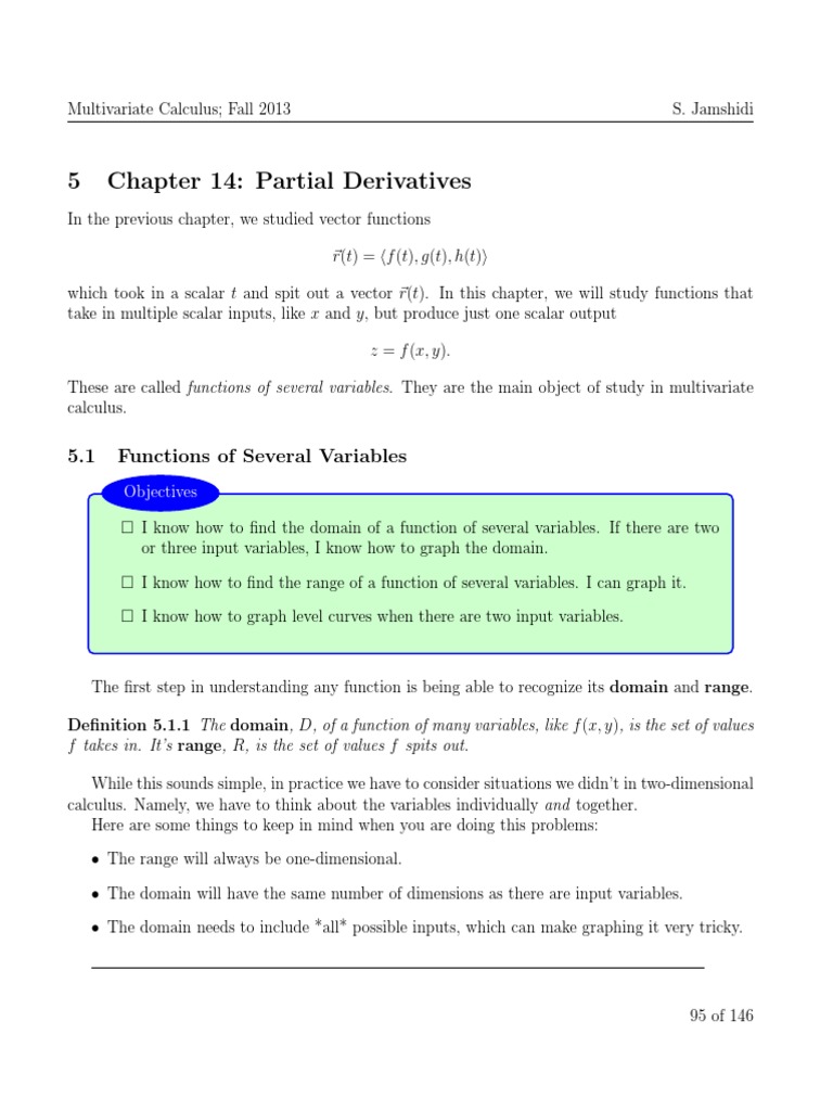 Domain and Range in Multivariable Functions | PDF | Function ...