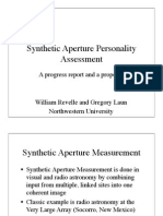 Synthetic Aperture Personality Assessment: A Progress Report and A Proposal