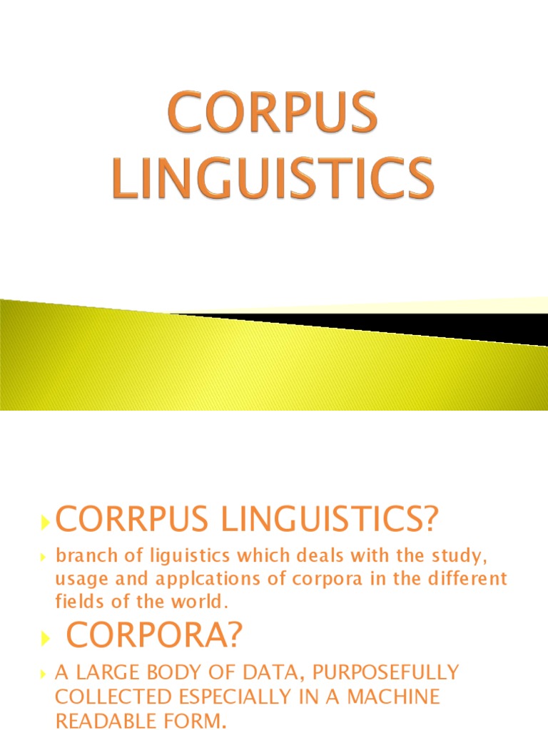 Corpus Linguistics Slides | PDF | Linguistics | Learning