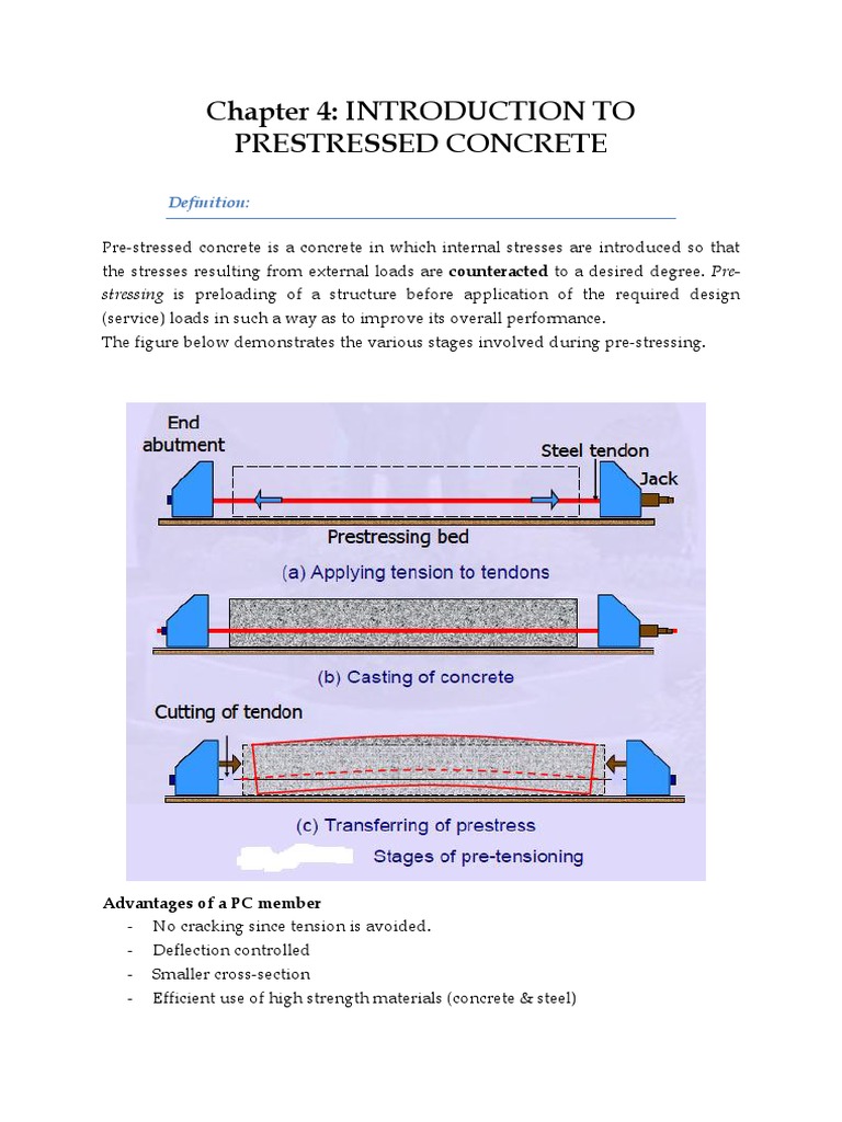 Chapter 4 Introduction To Prestressed Concrete | PDF | Prestressed ...