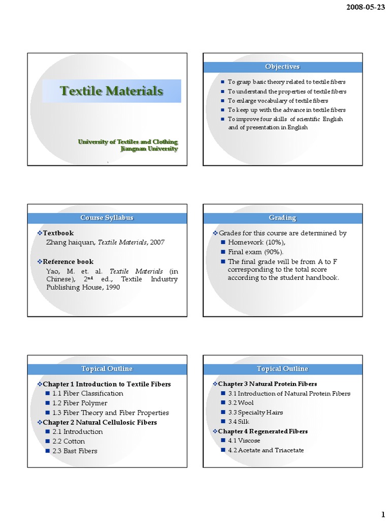 Properties of Textile Fibers Explained | PDF
