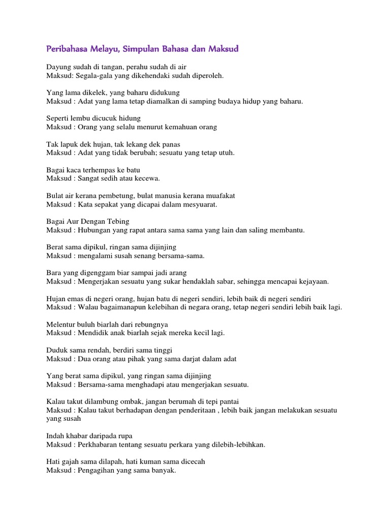 Peribahasa Melayu Pdf