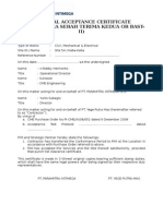 Cme Final Acceptance Certificate (Berita Acara Serah Terima Kedua or Bast-II)