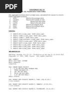 Experiment No: 04 Aim: To Use Some SQL Aggregate Functions