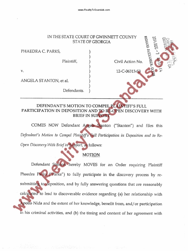 Phaedra Parks Deposition + Brief | PDF | Home & Garden