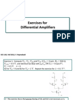 Exercises For Differential Amplifiers: ECE 102, Fall 2012, F. Najmabadi