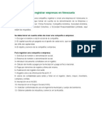 Requisitos para Registrar Empresas en Venezuela
