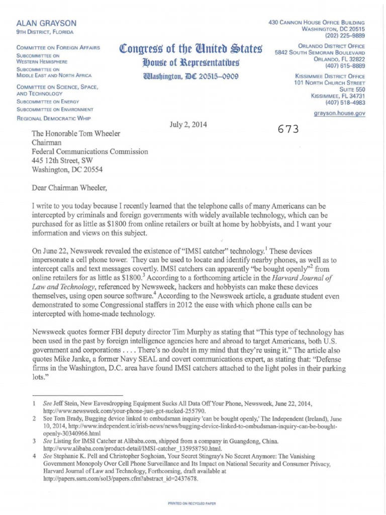 Grayson - Wheeler Letter | PDF