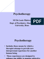 Psychotherapy: Mudr - Lucie Pilařová Dept. of Psychiatry, Masaryk University, Brno