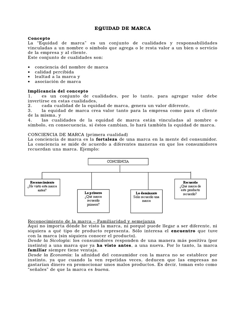Equidad de Marca: Claves y Cualidades | PDF | Marca | Calidad (comercial)