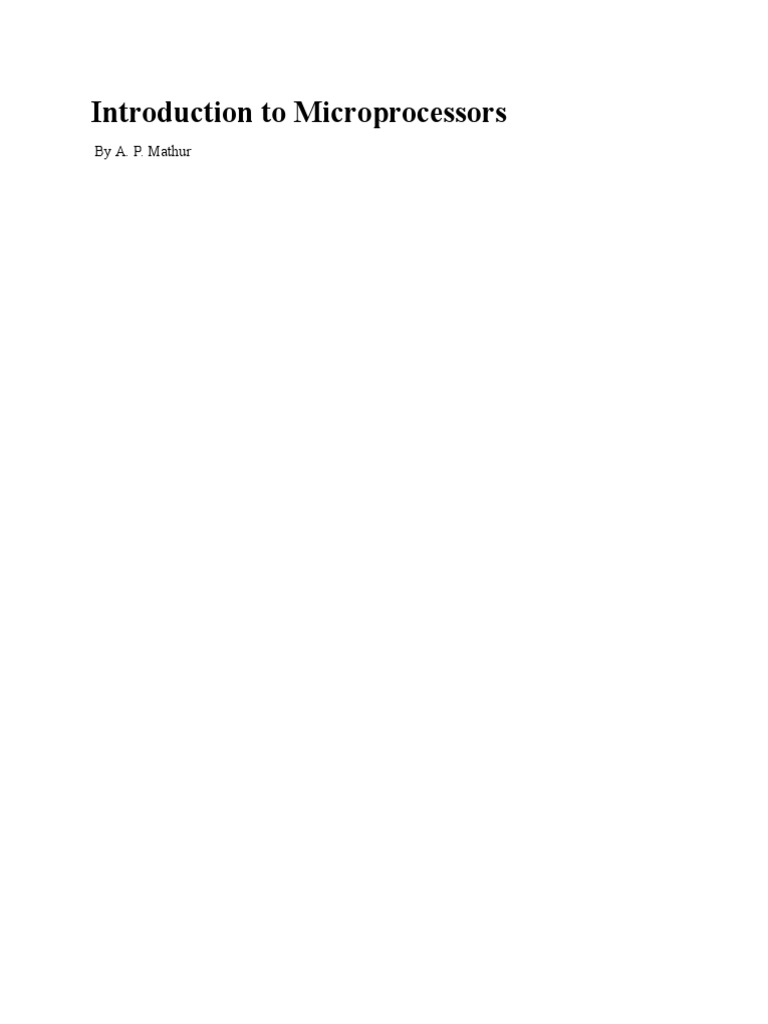 Introduction To Microprocessors | PDF | Computers