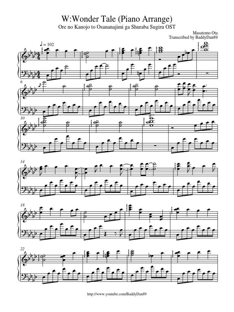 W Wonder Tale Piano Arrange