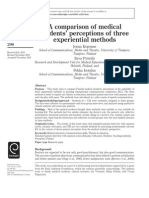 A Comparison of Medical Students' Perceptions of Three Experiential Methods