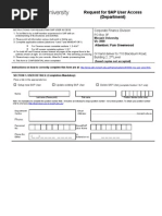 Request For SAP User Access (Department) : Corporate Finance Division PO Box 3F