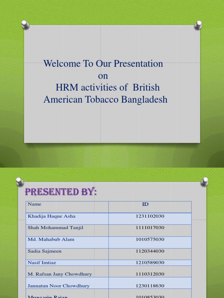 BAT Bangladesh Human Resource Management Recruitment