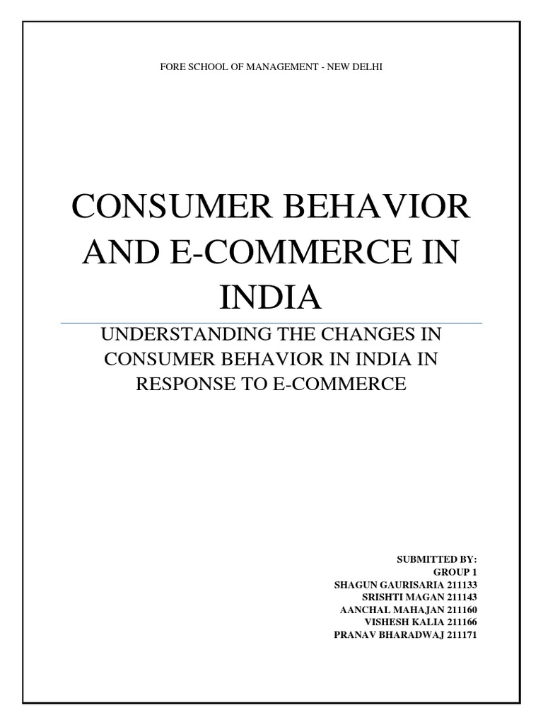 Consumer Behavior in Indian E-Commerce | PDF | Online Shopping | Retail