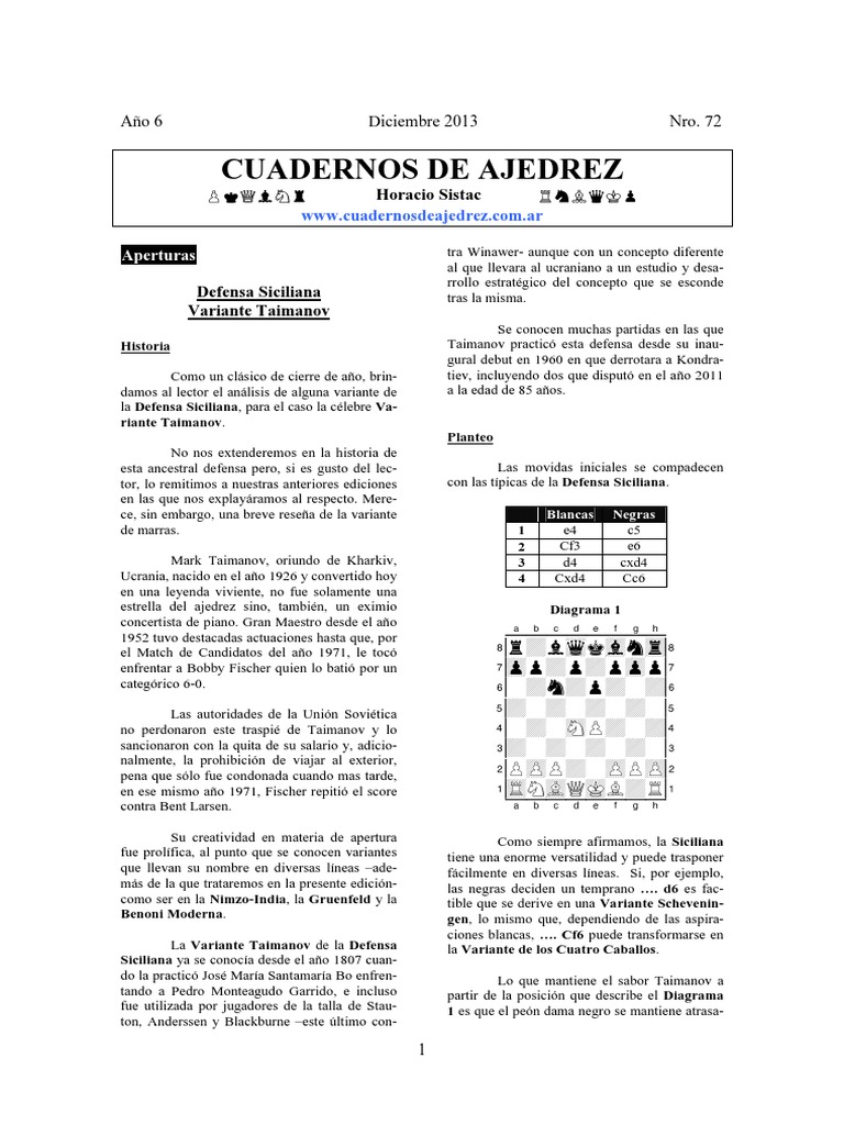 CdA72 13 | PDF | Aperturas de ajedrez | Juegos de mesa tradicionales
