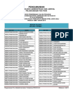 Pengumuman Tes Fisik PDKB 2014