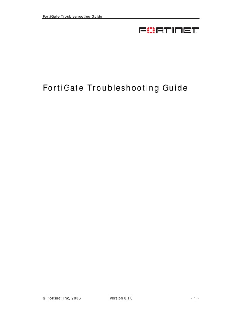 FortiGate Troubleshooting Guide PDF Command Line Interface Port
