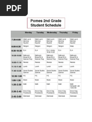 student schedule