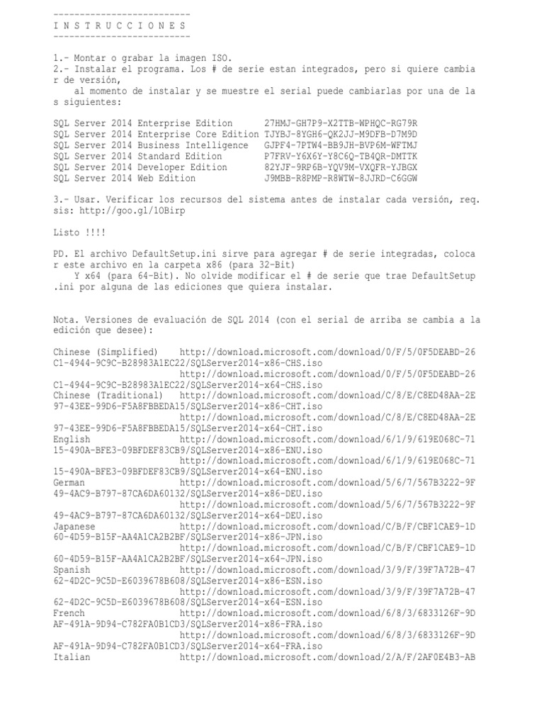 SQLServer 2014 - Install Procedure | PDF | Data | System Software