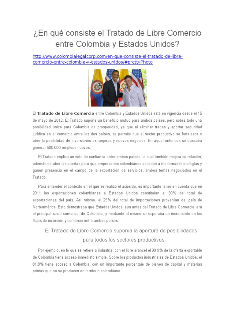 ¿En Qué Consiste El Tratado de Libre Comercio Entre